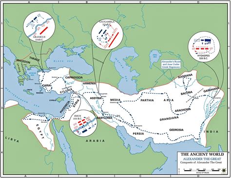 Map of the Conquests of Alexander the Great 336-323 BC | Alexander the ...