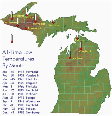 Michigan Temperature Map | secretmuseum