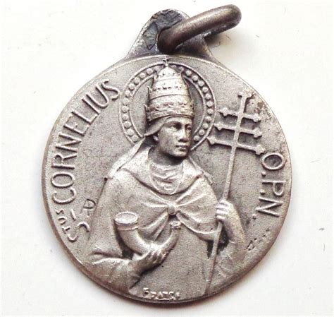 Vintage silver religious charm medal pendant from Saint Cornelius ...