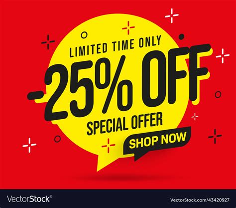 Minus 25 percent off label sticker template Vector Image