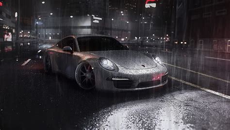 Car, gray, wet, night, rain, HD wallpaper | Peakpx