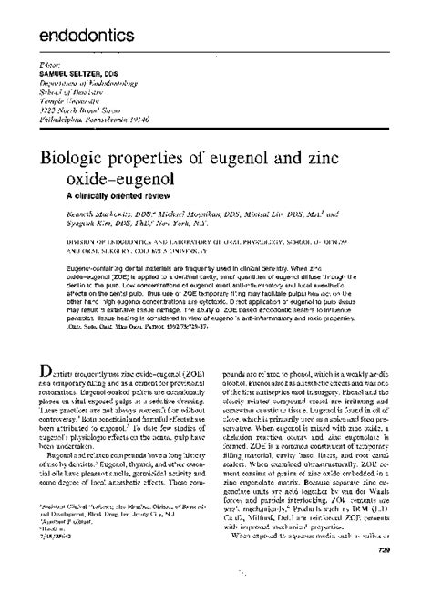 (PDF) Biologic properties of eugenol and zinc oxide-eugenol