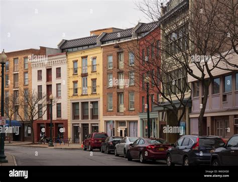 River street in downtown Troy NY Stock Photo - Alamy