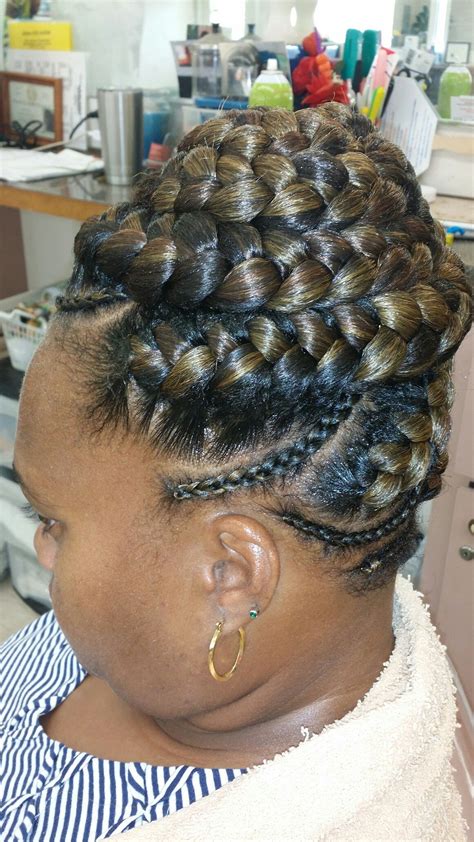 Goddess braid updo | Goddess braids updo, Black hair updo hairstyles ...