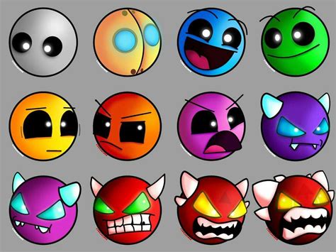 Colorful Cartoon Faces on Grey Background