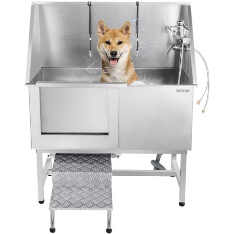 VEVORbrand 50 inch Dog Grooming Tub, Professional Stainless Steel Pet ...