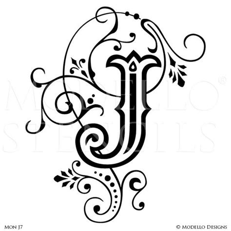 Monogram Wall Art - Custom Lettering Stencils from Modello Designs ...