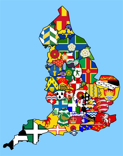 Flag map of England Counties Anthropology Major, County Flags, Counties ...