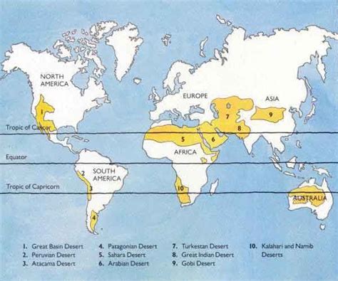 Map of the Main Desert Areas of the World (ArmyStudyGuide.com) | Desert ...