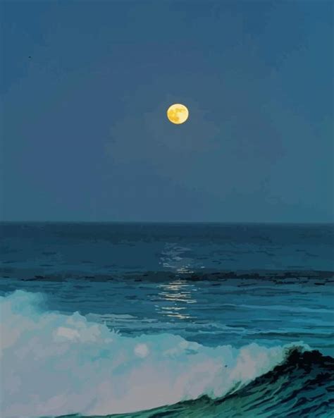 Moon Over Ocean Waves - 5D Diamond Painting - DiamondPainting5d.SHOP