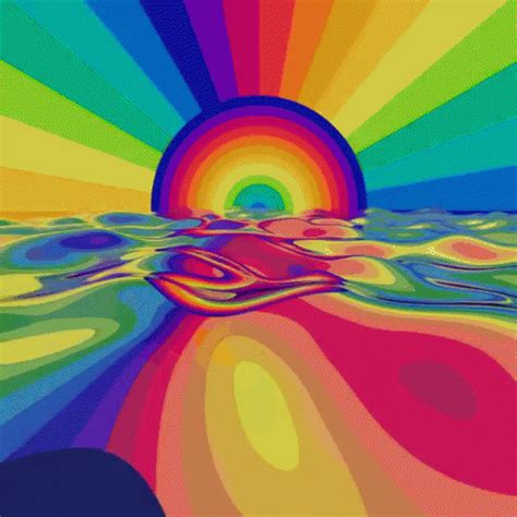 Trippy Rainbow GIF - Trippy Rainbow Sunrise - Discover & Share GIFs