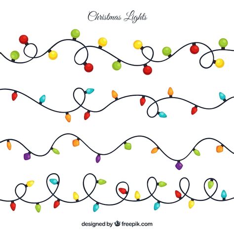 Free Vector | Christmas lights with flat design