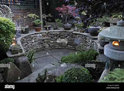 Garden at Night Sheffield Stock Photo - Alamy