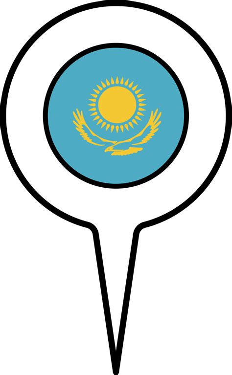 Kazakhstan flag Map pointer icon. 22121421 PNG