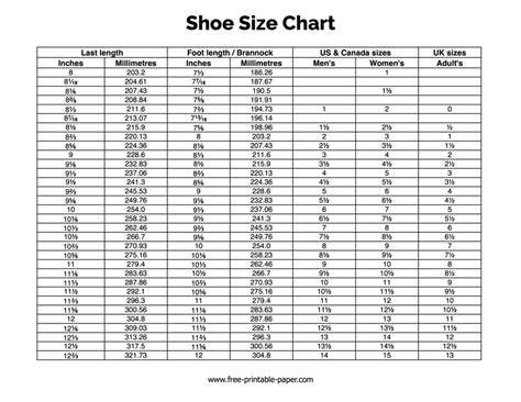 Mens Shoe Size Chart For Your Reference Shoe Size Chart, Size Chart ...