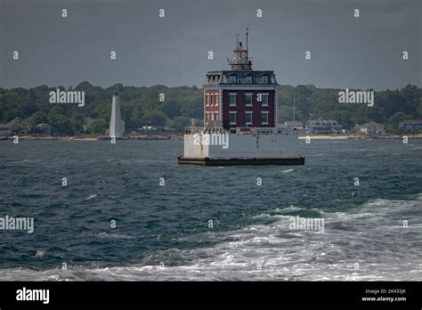 New London Ledge Lighthouse located in the Thames River in New London ...