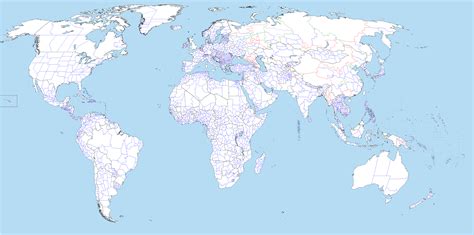 Blank map of the world with countries & their subdivisions [4504x2234 ...