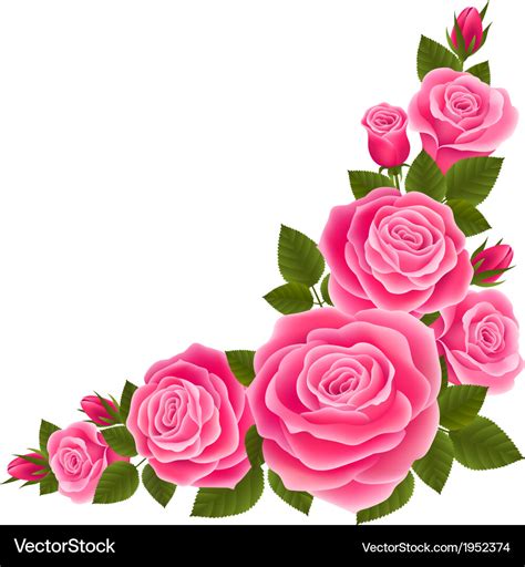 Border of roses Royalty Free Vector Image - VectorStock