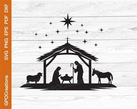 Nativity Scene SVG, Nativity SVG, Nativity Scene Clipart, Nativity ...