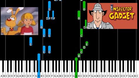 Inspector Gadget Theme Piano Tutorial. Medium difficulty. - YouTube