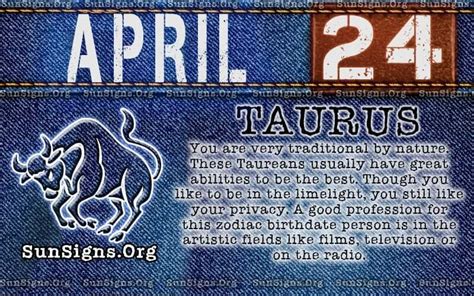 April 24 Birthday Horoscope Personality | SunSigns.Org