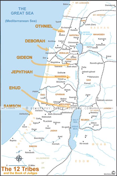 Twelve Tribes Israel Map Judges