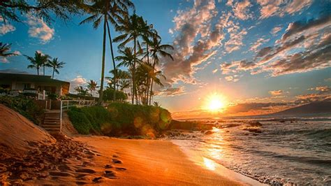 Sunset Hawaii Beach Desktop Wallpapers - 4k, HD Sunset Hawaii Beach ...