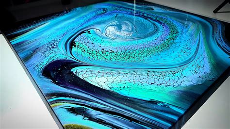 Unlock Your Creativity with a Stunning Blue Galaxy Painting: Fluid Art ...