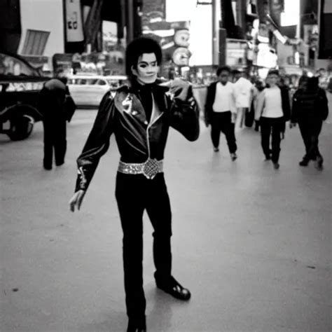 a still photograph of Michael Jackson walking downtown | Stable ...