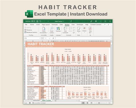 Habit Tracker Excel Habit Tracker Spreadsheet Goal Tracker - Etsy Australia