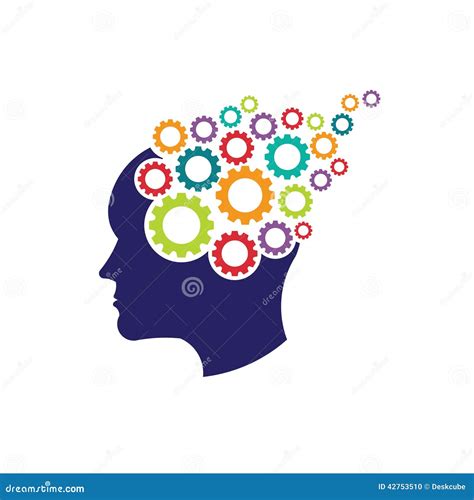 Concept Of Brain Head With Gears Logo Stock Vector - Image: 42753510