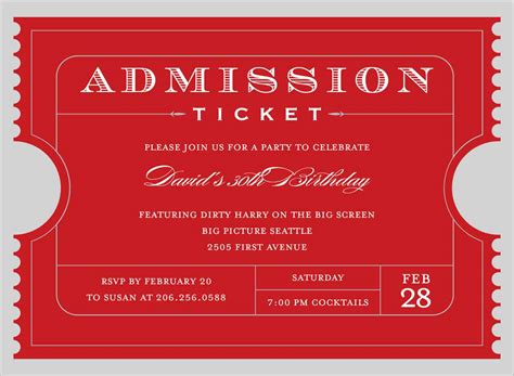 4 Free Admission ticket templates - Word - Excel - PDF Formats