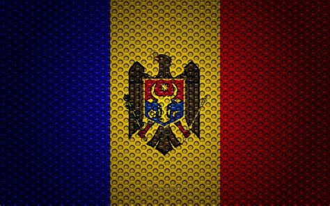 Download Moldova Flag With Metal Texture Wallpaper | Wallpapers.com