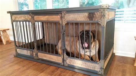 Extra Large Rustic Industrial Dog Kennel, Dog Crate Riveted Steel Dog ...