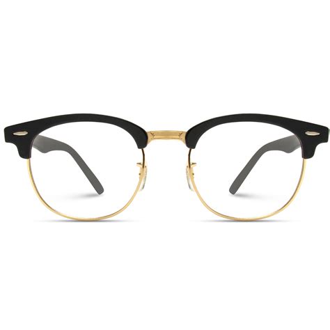 Retro Half Frame Eyeglasses - Gold Rimmed Glasses| WearMe Pro