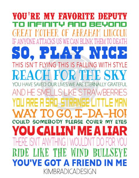 Toy Story Movie Quotes, 11x14 Digital Print - Etsy