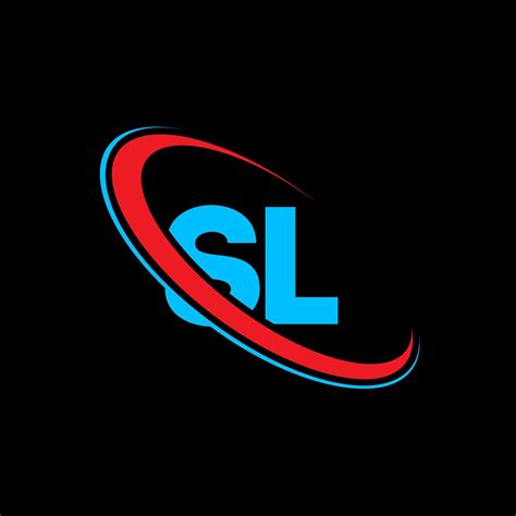 SL logo. SL design. Blue and red SL letter. SL letter logo design ...