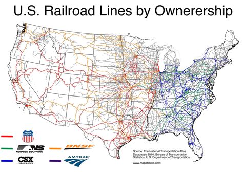 US Railroad Lines by Ownership : r/MapPorn