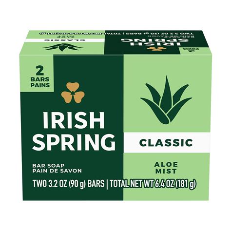 Irish Spring Classic Aloe Vera Bar Soap, Pack of 2