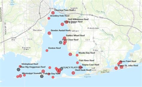 Artificial Reefs In The Gulf Of Mexico Map