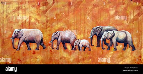 Acrylic Elephant Painting