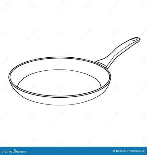 Isolated Frying Pan Cartoon Drawing Stock Vector - Illustration of ...