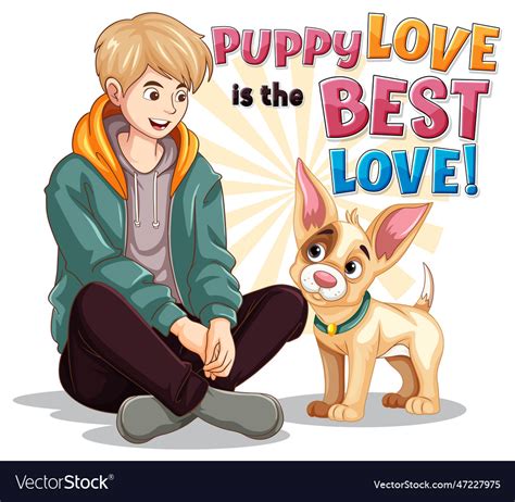 Girl with cute puppy Royalty Free Vector Image