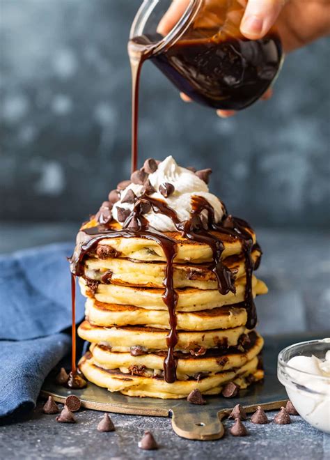 Chocolate Chip Pancakes Recipe with Chocolate Syrup - (VIDEO!!)