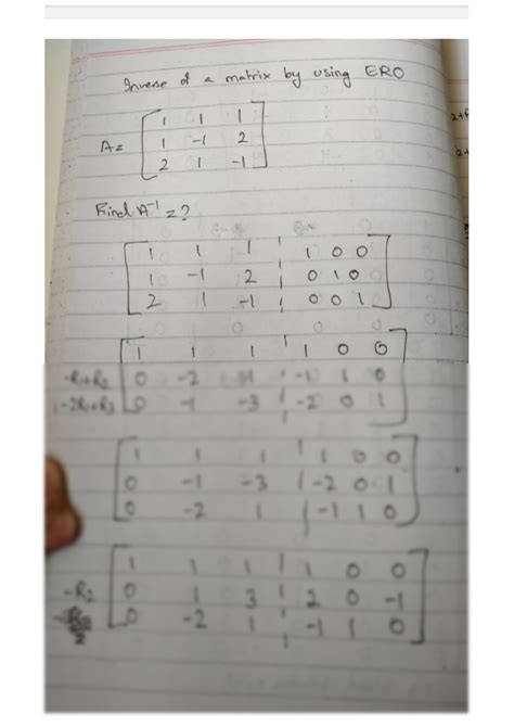 SOLUTION: Inverse of a matrix using elementary row operations ero or ...