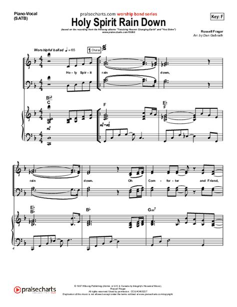 Holy Spirit Rain Down Sheet Music PDF (Hillsong Worship) - PraiseCharts