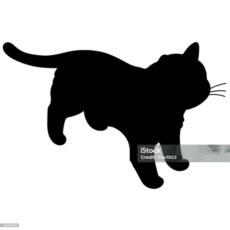 Simple And Adorable Illustration Of Black Cat Smiling Top View In ...