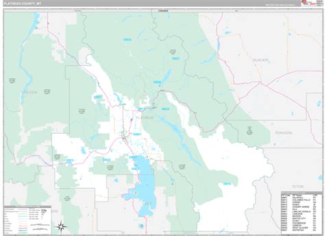 Flathead County, MT Zip Code Map - Premium