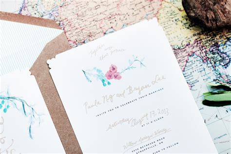 Paula + Bryan's Whimsical Floral Wedding Invitations