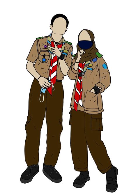 Couple scout pramuka | Kartun, Pramuka, Animasi